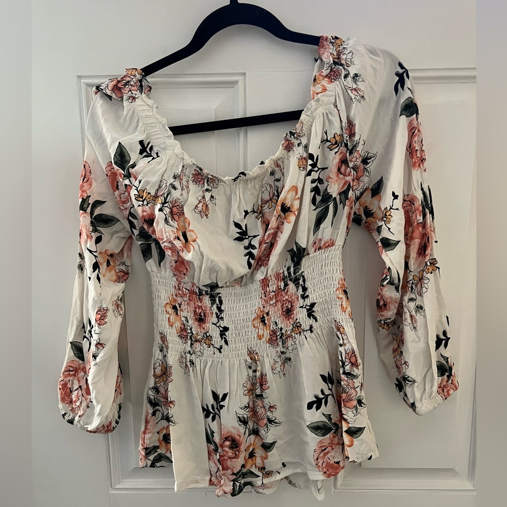 Floral off the Shoulder  Blouse